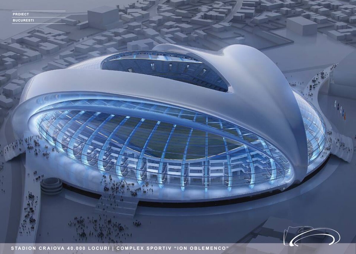 FOTO&VIDEO Inspirat din arta lui Brâncuşi » Imagini spectaculoase cu viitorul stadion al Craiovei