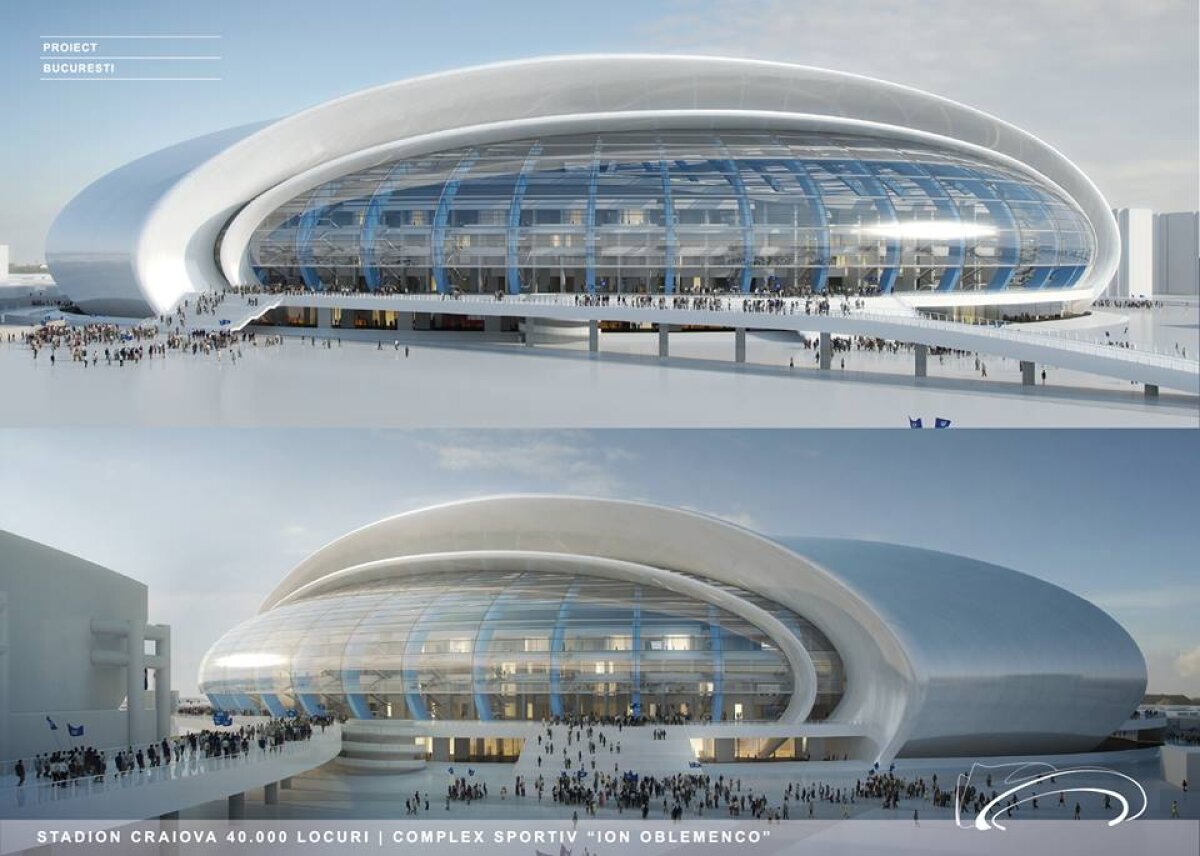 FOTO&VIDEO Inspirat din arta lui Brâncuşi » Imagini spectaculoase cu viitorul stadion al Craiovei