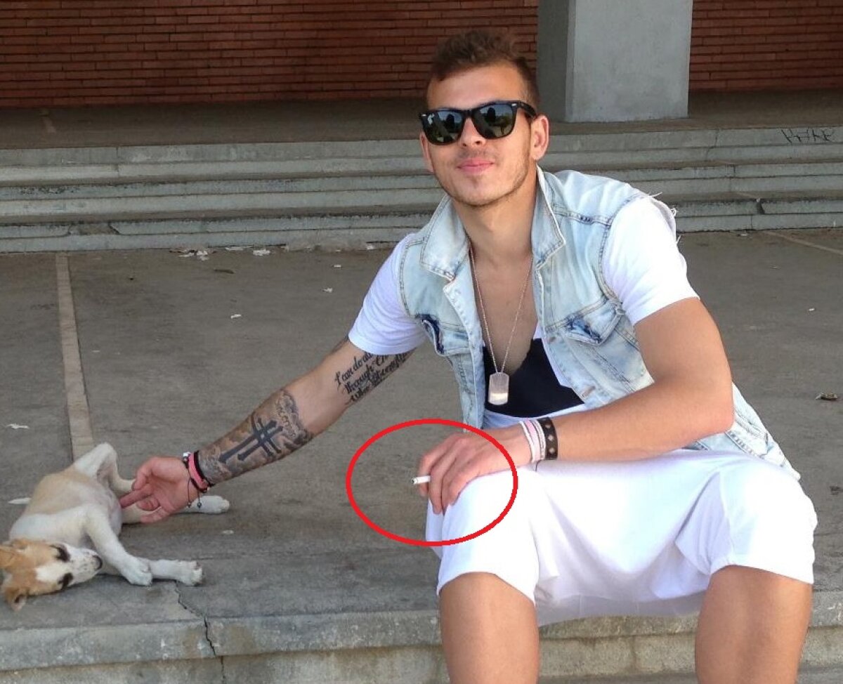Denis, fumător în public! » Alibec n-a jucat în Ghencea şi îşi umple timpul cu bere şi cu ţigări