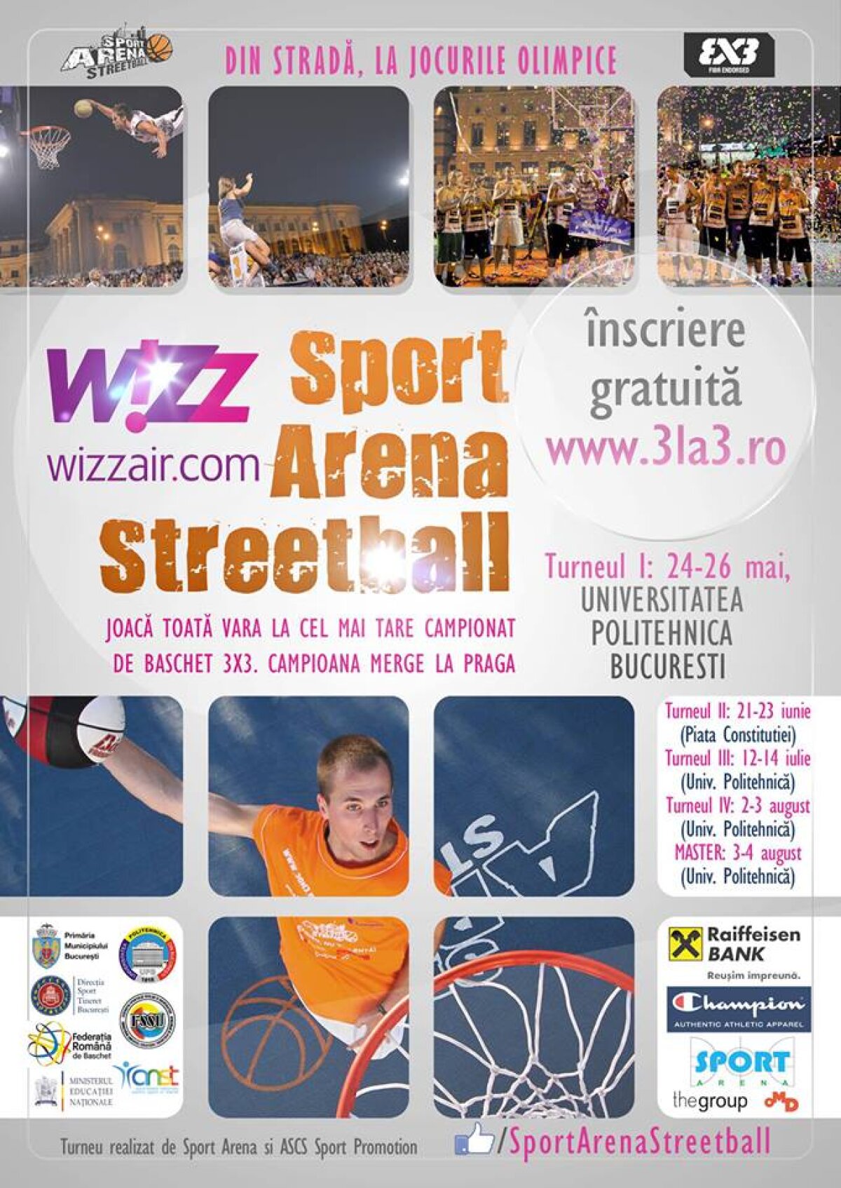 Luni de la ora 15:00 încep înscrierile pentru cel de-al nouălea sezon la Sport Arena Streetball!