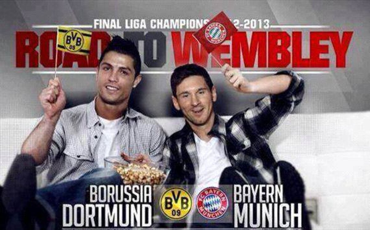 FOTO Ronaldo şi Messi împreună în finala Ligii. La TV! :D
