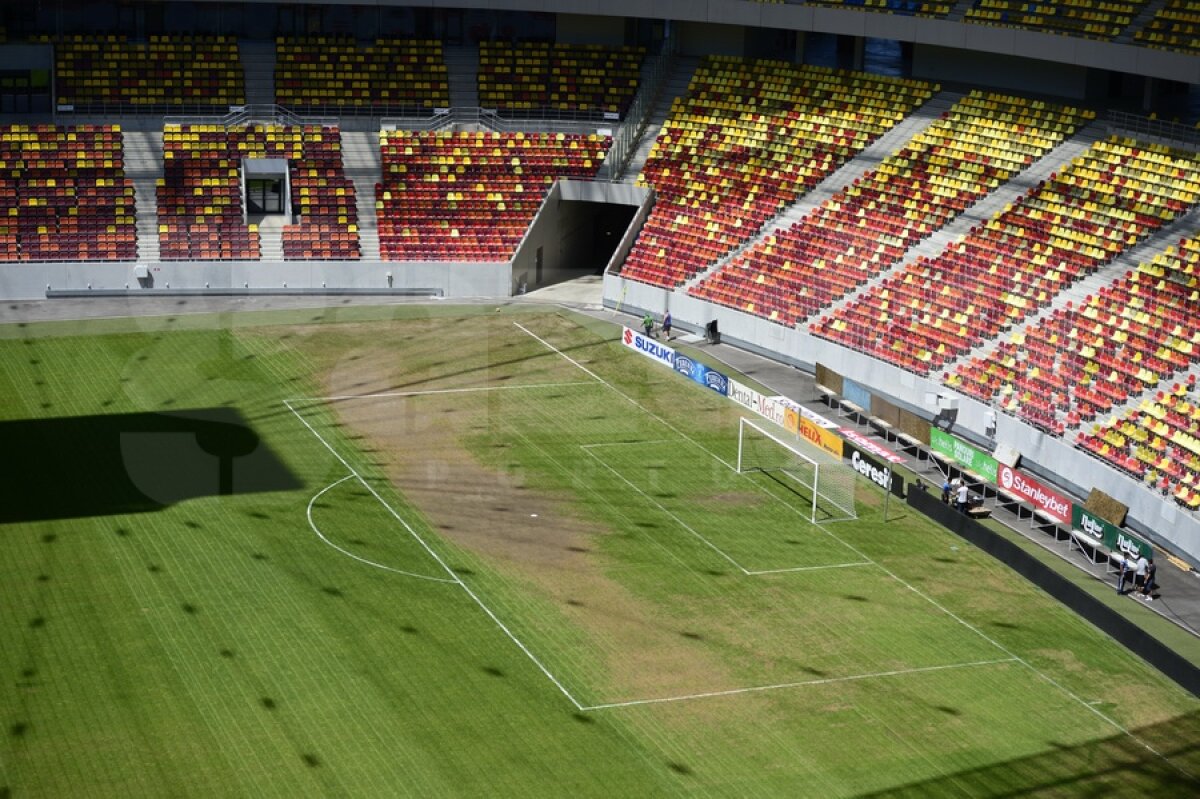 GALERIE FOTO EXCLUSIV » Gazonul Arenei Naţionale e distrus » Sandu: "Nu se poate aşa ceva!"