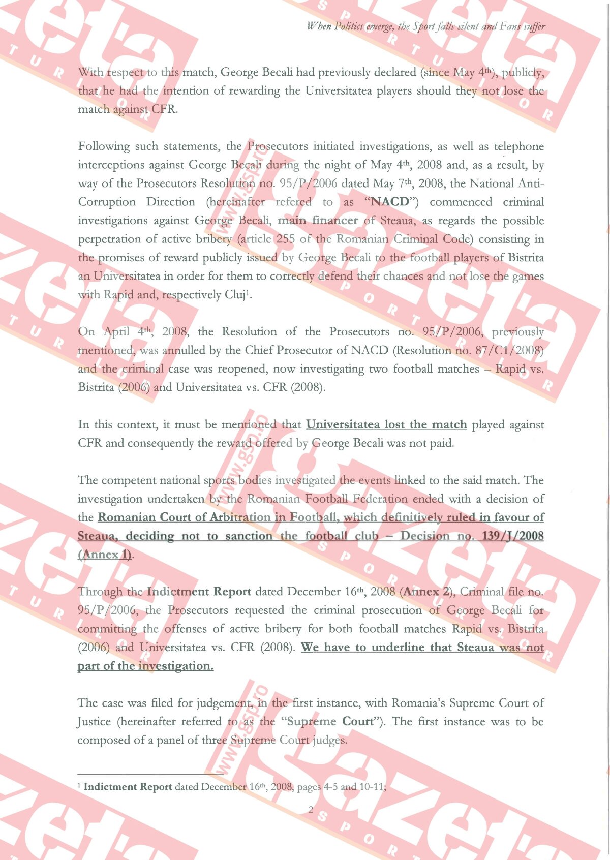 EXCLUSIV » Gazeta vă dezvăluie documentele cu care s-a apărat Steaua la UEFA: "Becali a fost condamnat după un Cod Penal comunist, care va fi înlocuit în 2014!"