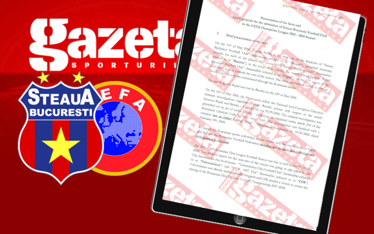 EXCLUSIV » Gazeta vă dezvăluie documentele cu care s-a apărat Steaua la UEFA: "Becali a fost condamnat după un Cod Penal comunist, care va fi înlocuit în 2014!"