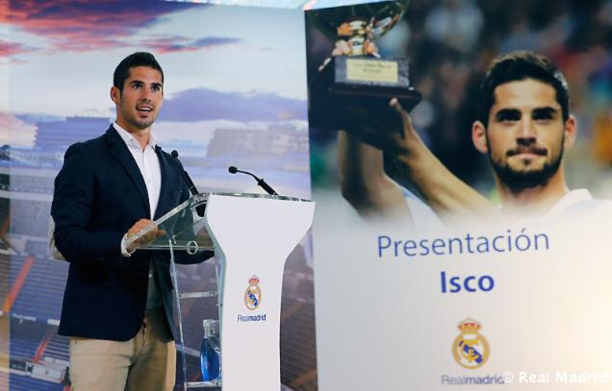 VIDEO şi FOTO » Isco a fost prezentat la Real Madrid » A luat numărul lui Beckham dar nu a sărutat emblema! Ce explicaţie a dat