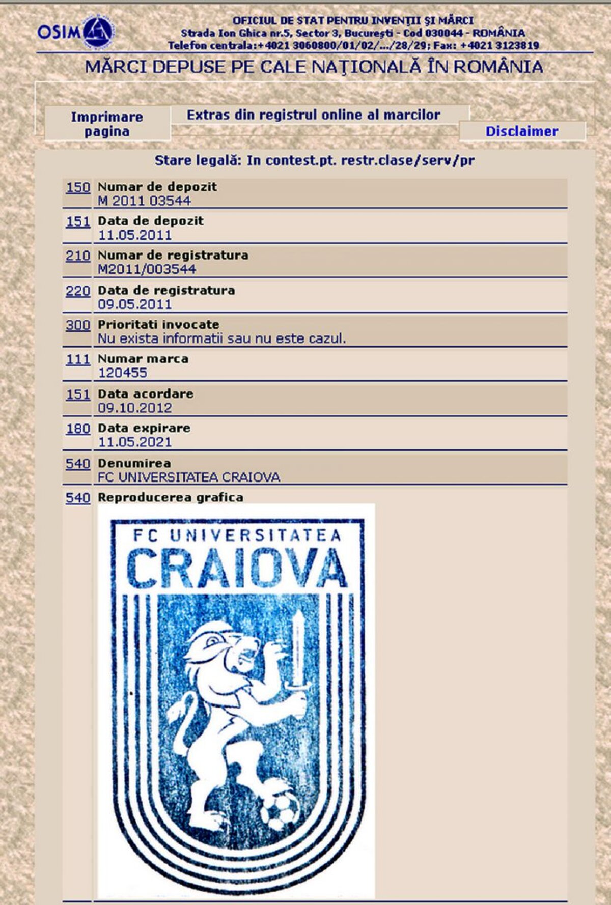 FOTO Mititelu susţine că deţine marca şi palmaresul Universităţii: "CS "U" Craiova nu se poate înscrie în campionat"