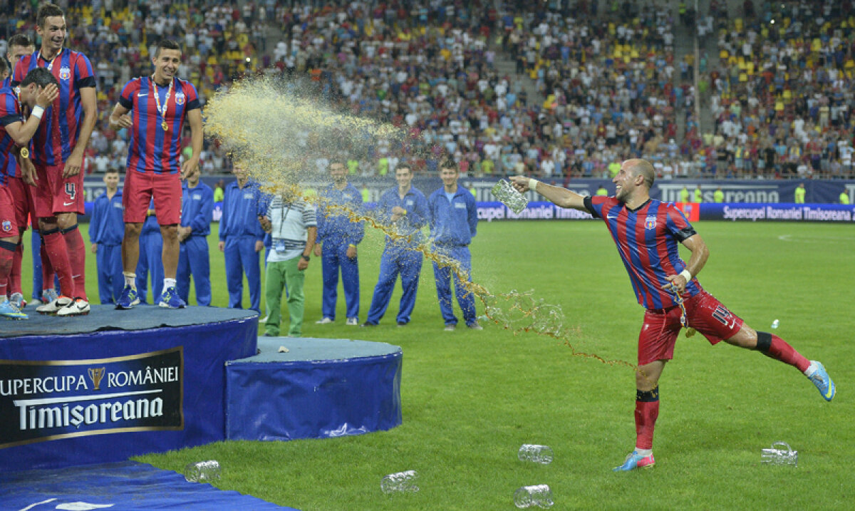 FOTO Party roş-albastru, bere brună » Cum au sărbătorit steliştii victoria din Supercupă