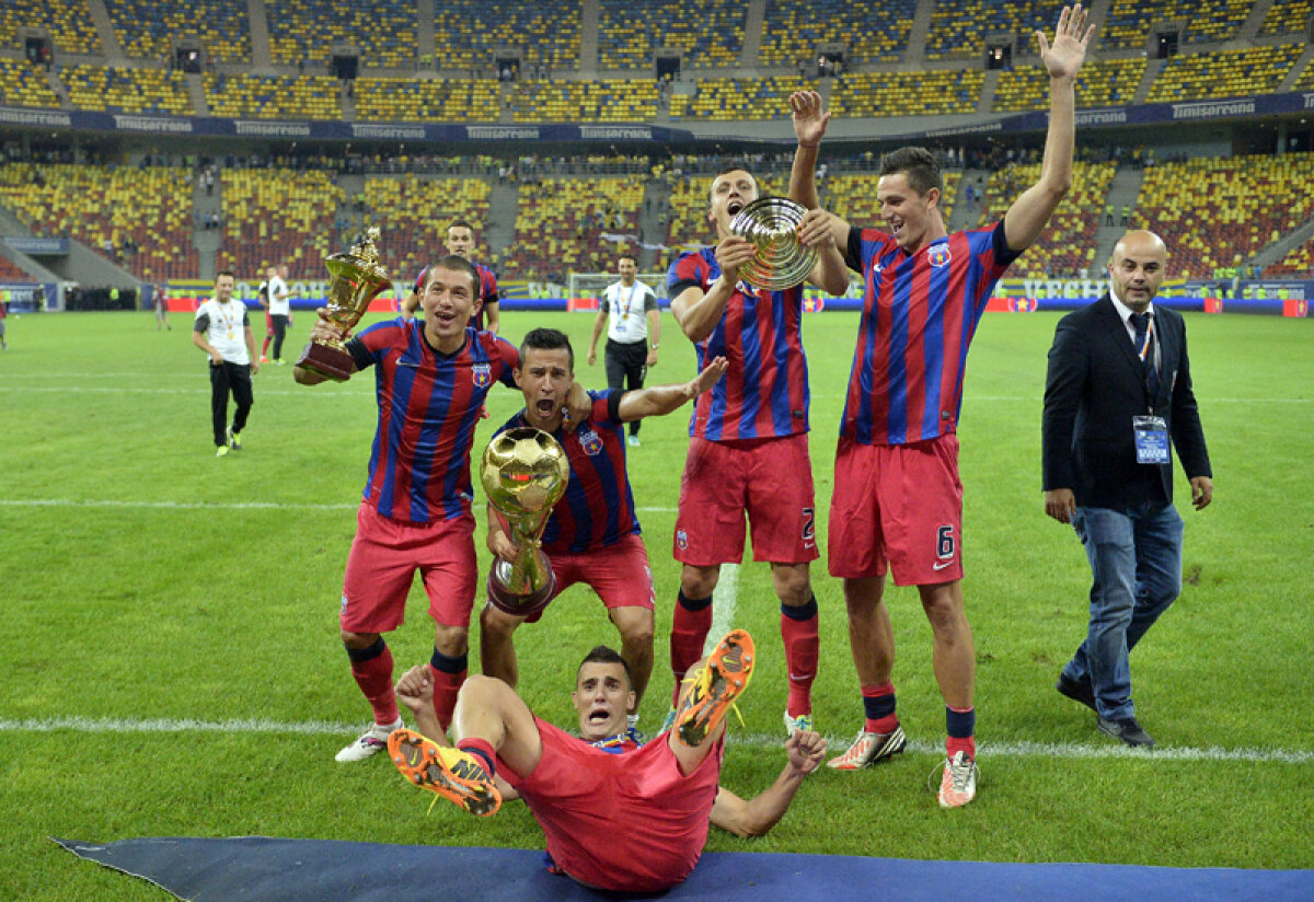 FOTO Party roş-albastru, bere brună » Cum au sărbătorit steliştii victoria din Supercupă