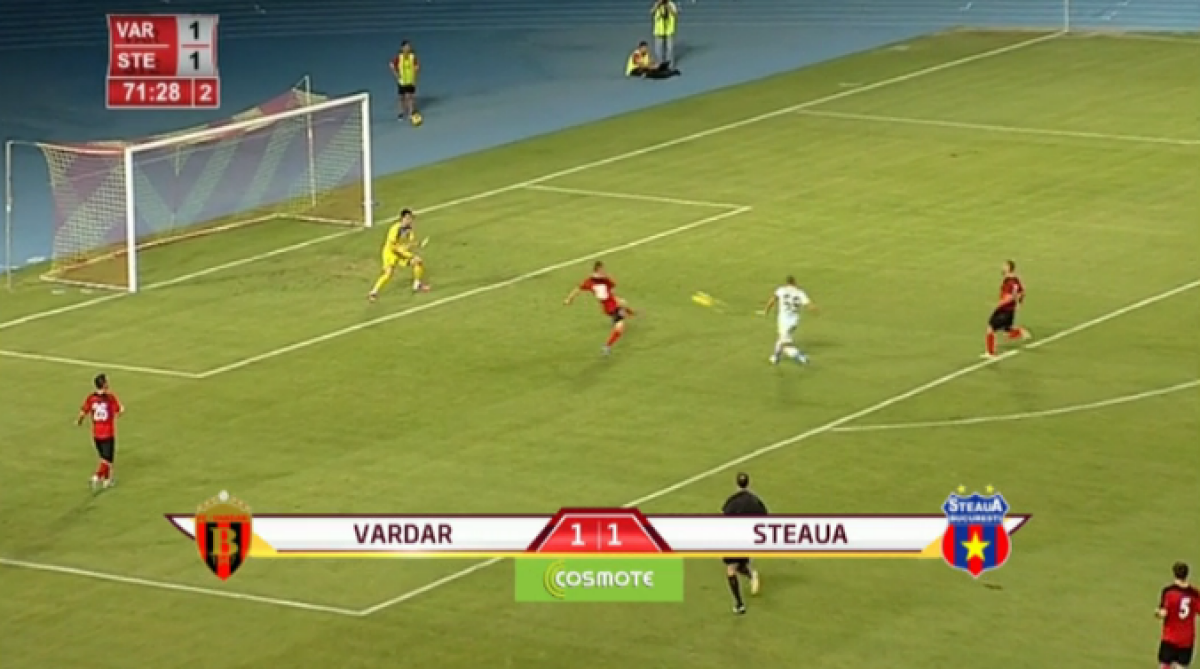 Gol de 85 de metri! » Atît a parcurs Bourceanu, în sprint, pentru reuşita cu care Steaua a cîştigat returul cu Vardar