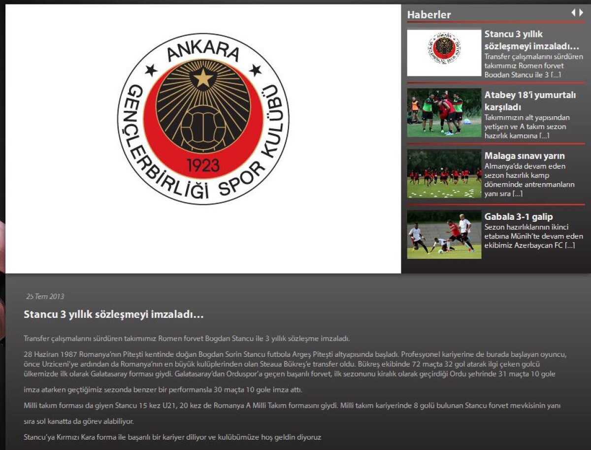 Stancu rămîne în prima ligă din Turcia » Fostul stelist a semnat cu Genclerbirligi