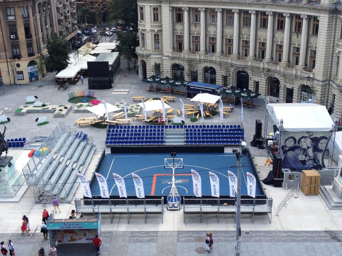 Week-end canicular în Piaţa Universităţii » Timp de două zile joacă baschet la Bucharest Challenger!