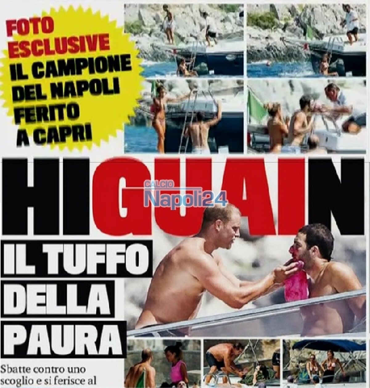 A dat cu faţa-n stîncă! » O ieşire cu barca s-a terminat prost pentru Higuain