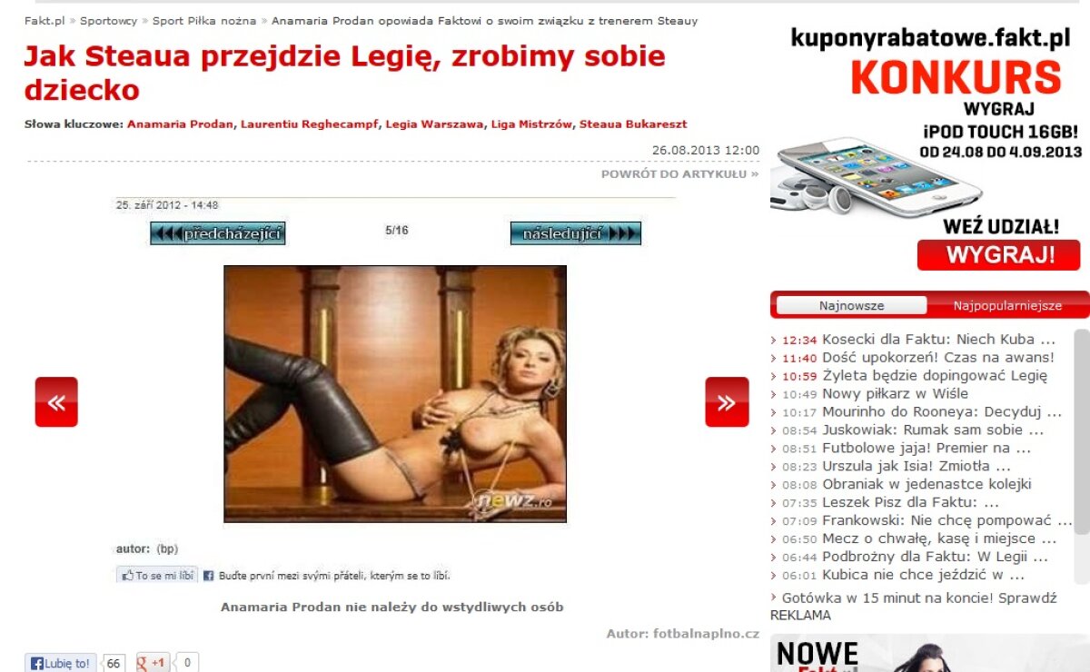 FOTO Aşa e prezentată Steaua în Polonia! » "Poţi spune că Anamaria e mai cunoscută decît soţul ei, antrenorul celei mai importante echipe din România"