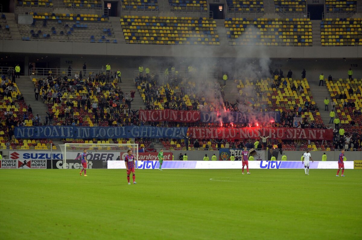 Fanii Stelei au protestat împotriva conducerii: "Pentru voi doar banii contează! MM pleacă din Ghencea!". Reacţia lui Reghecampf