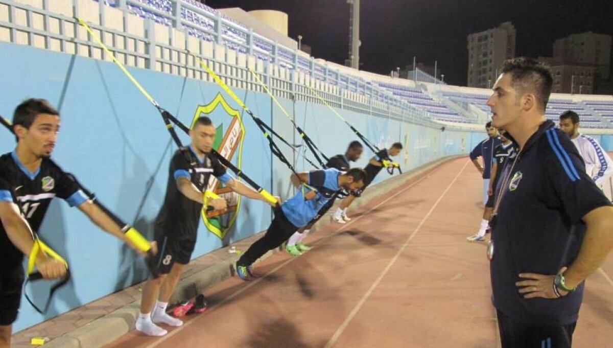 FOTO Stoichiţă şi staff-ul său au revoluţionat fotbalul din Kuweit » Al Salmiya, singura echipă care foloseşte TRX-ul