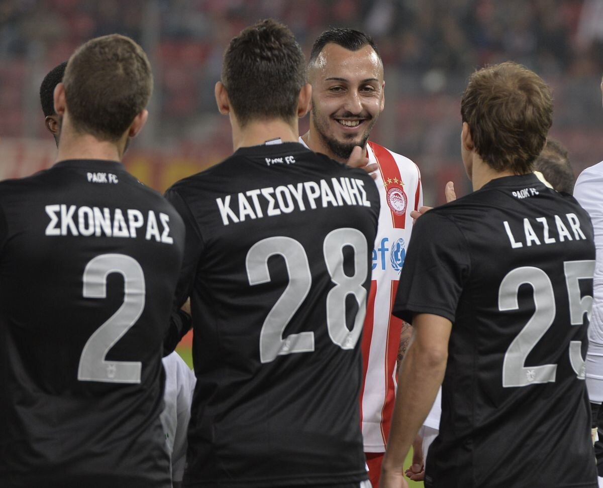 Repetiţie cu 11 internaţionali! » Ultima reprezentaţie înainte de baraj: Olympiakos - PAOK 4-0. Lazăr a fost titular la oaspeţi