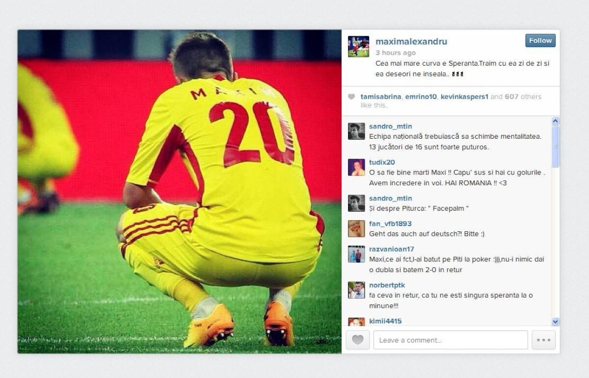 Dezamăgitul Maxim, mesaj deprimant înaintea returului: "E cea mai mare curvă şi deseori ne înşală"