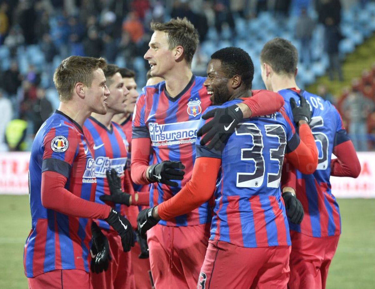 FOTO şi VIDEO Cu mari emoţii şi cu ajutorul centralului Dima, roş-albaştrii au obţinut un punct la Galaţi » Oţelul - Steaua 1-1