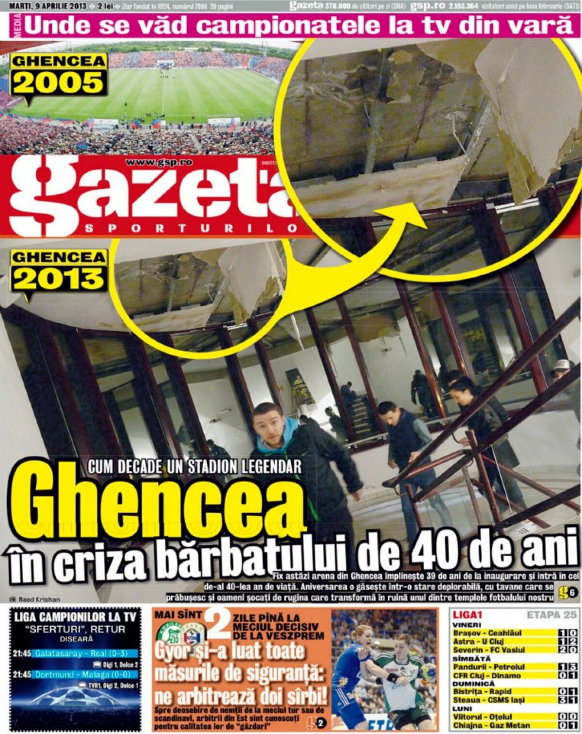 GALERIE FOTO Retrospectiva anului 2013 în 12 pagini întîi ale Gazetei Sporturilor! Alege-o pe cea mai reprezentativă