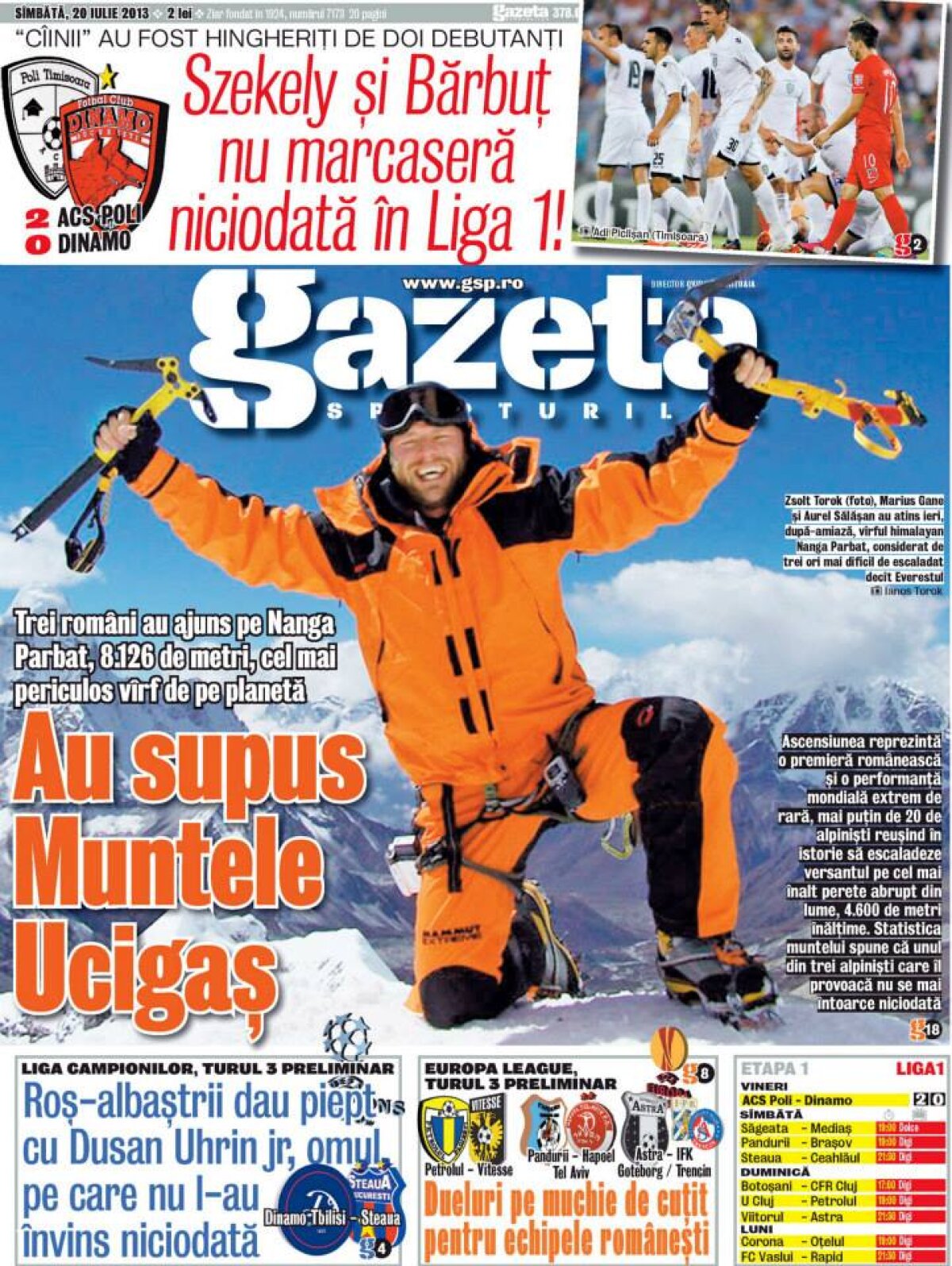 GALERIE FOTO Retrospectiva anului 2013 în 12 pagini întîi ale Gazetei Sporturilor! Alege-o pe cea mai reprezentativă