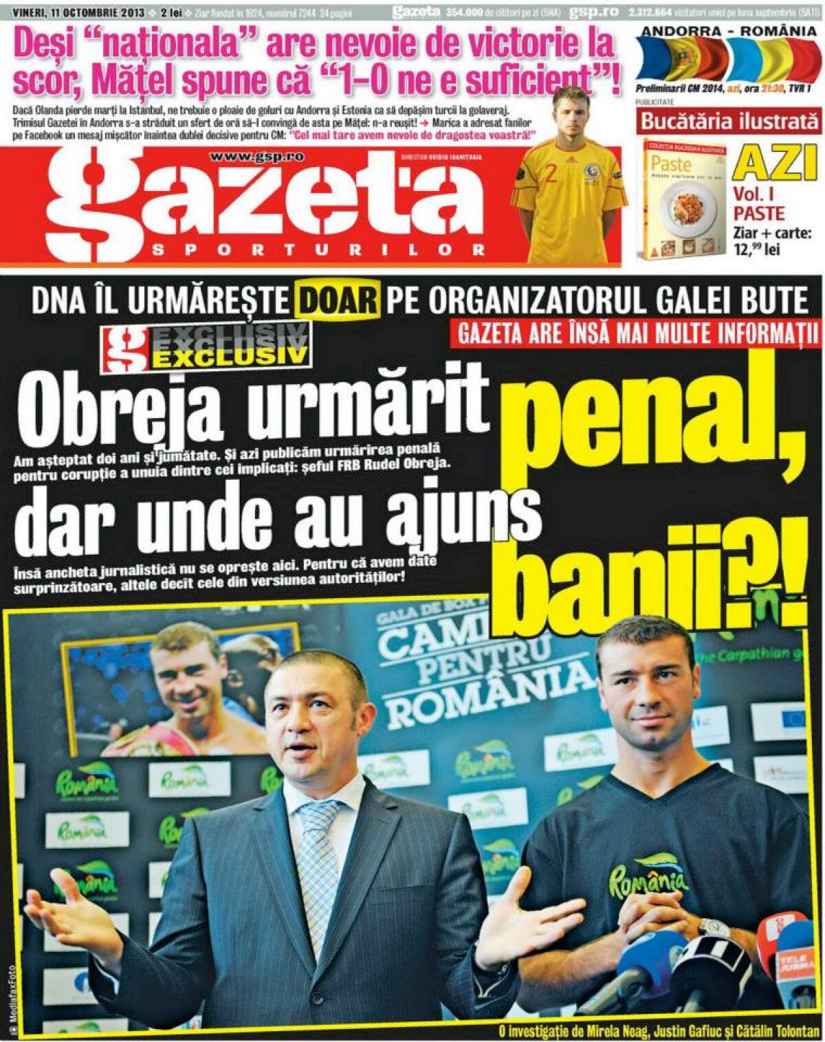 GALERIE FOTO Retrospectiva anului 2013 în 12 pagini întîi ale Gazetei Sporturilor! Alege-o pe cea mai reprezentativă