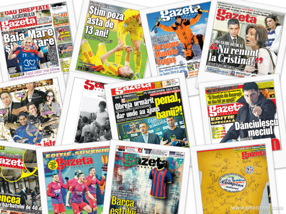 GALERIE FOTO Retrospectiva anului 2013 în 12 pagini întîi ale Gazetei Sporturilor! Alege-o pe cea mai reprezentativă