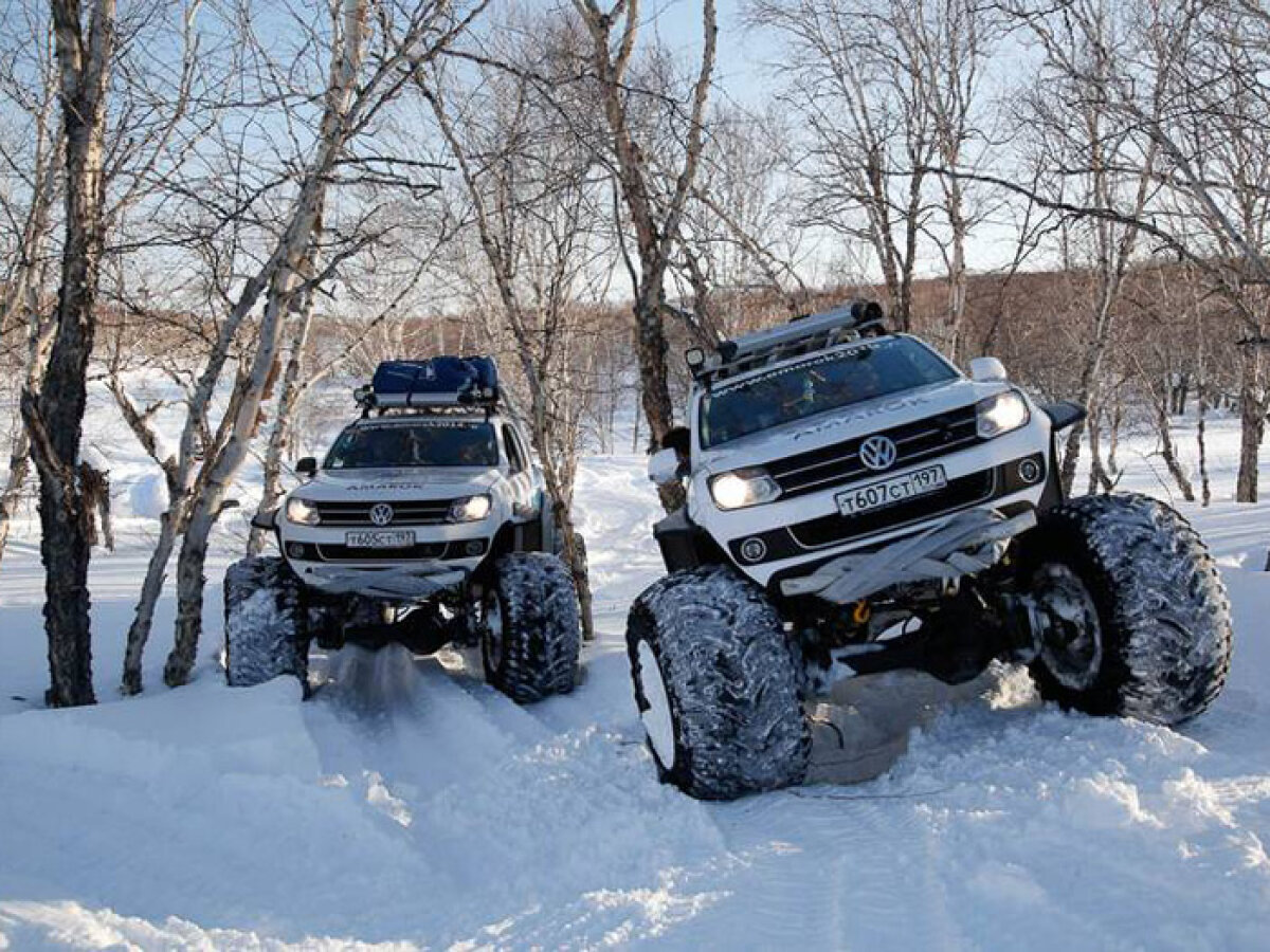 VIDEO & FOTO Volkswagen a construit 3 "bestii" cu care a traversat Siberia şi a promovat Olimpiada de la Soci