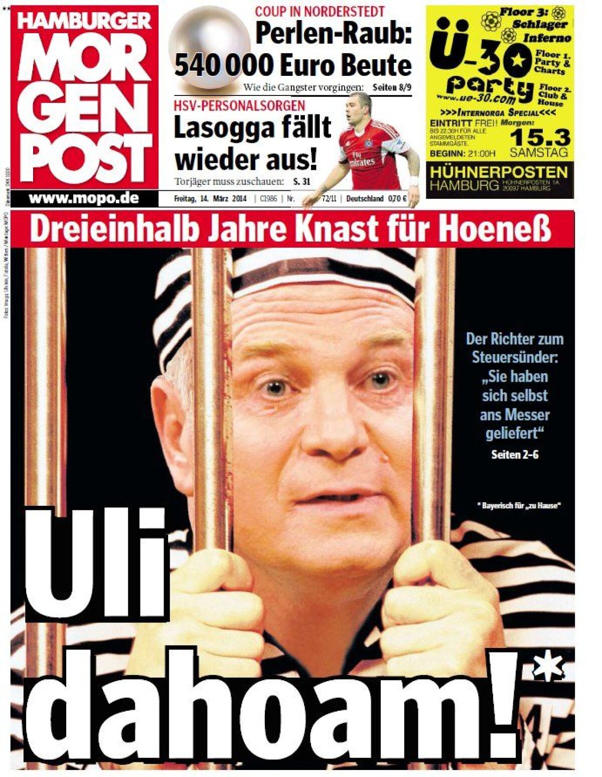 Închis la puşcăria lui Adolf Hitler! » Uli Hoeness va executa pedeapsa acolo unde dictatorul nazist a stat 264 de zile