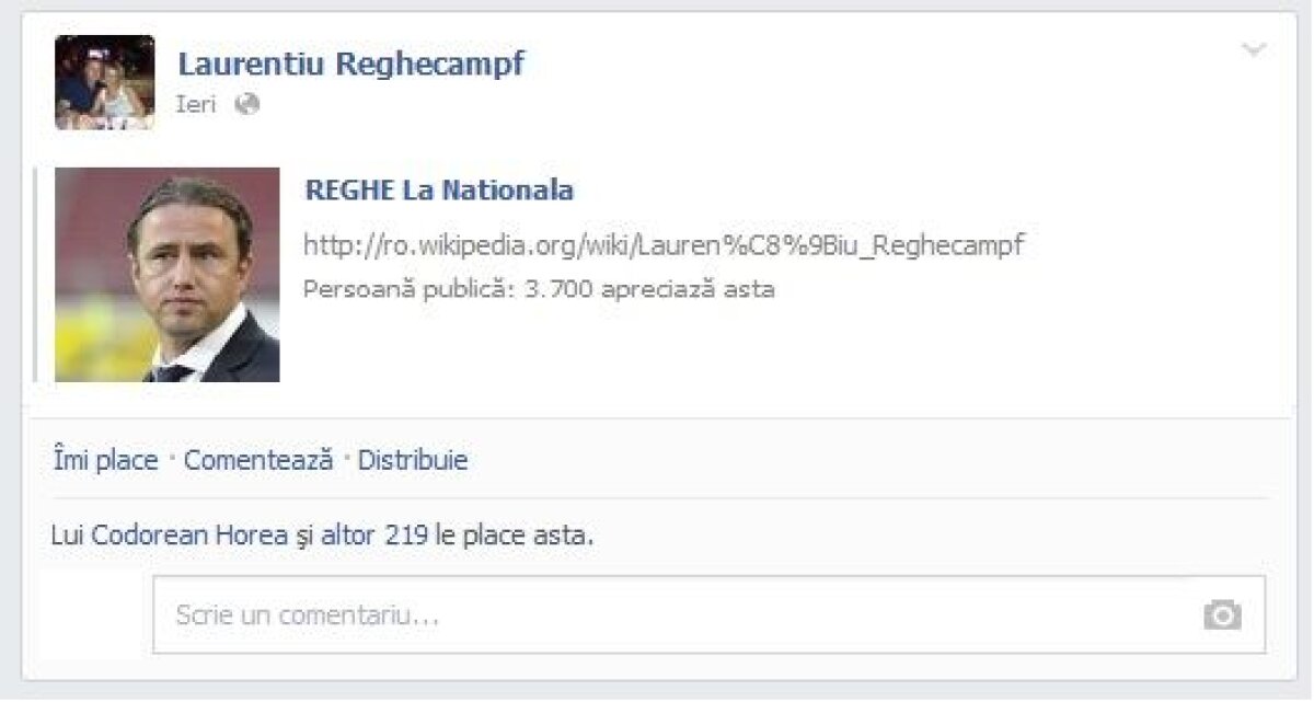 Piţi, vezi că Laur strînge like-uri! :) Antrenorul Stelei a găsit o metodă originală prin care face presing la postul de selecţioner