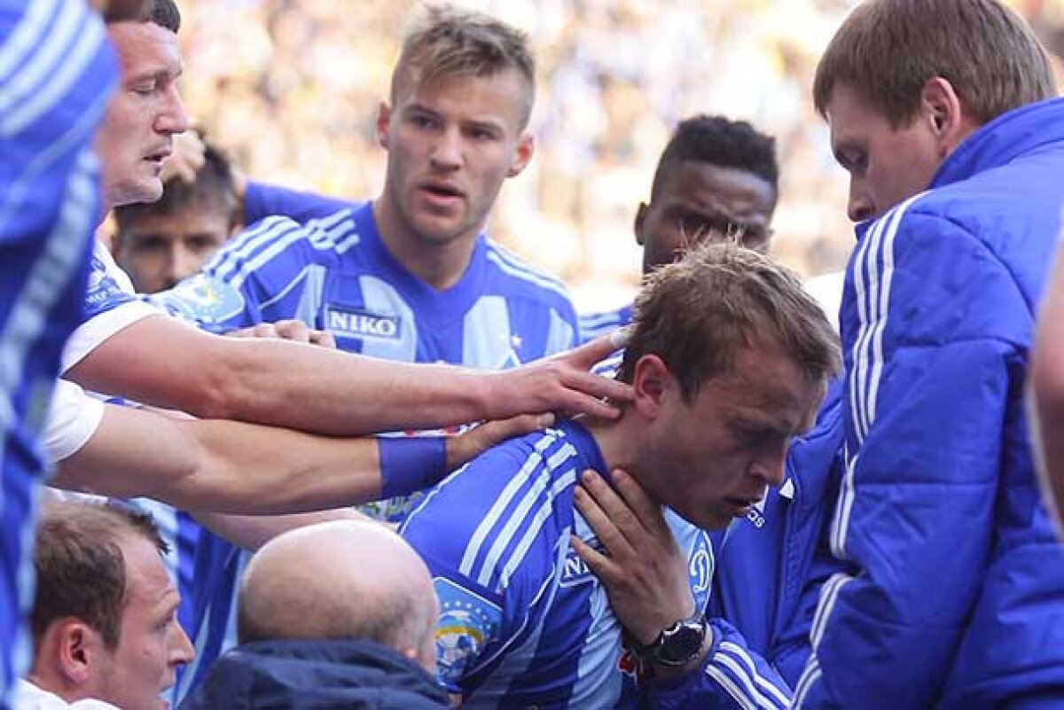 VIDEO şi FOTO » Gusev, accidentare înfiorătoare în derby-ul Dnepr - Dinamo » "Adversarii i-au salvat viaţa!"