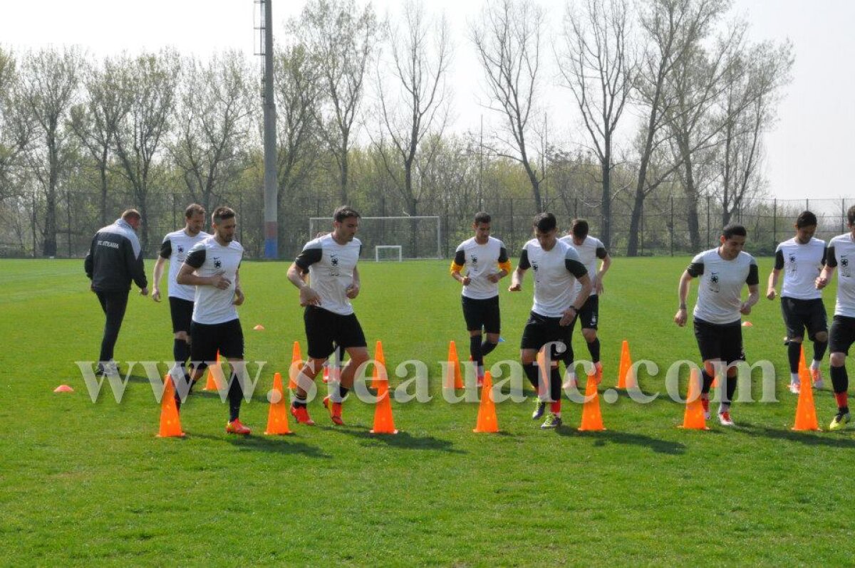 GALERIE FOTO Din secretele steliştilor » Thomas Neubert i-a "înhămat" pe jucători la un nou tip de antrenament