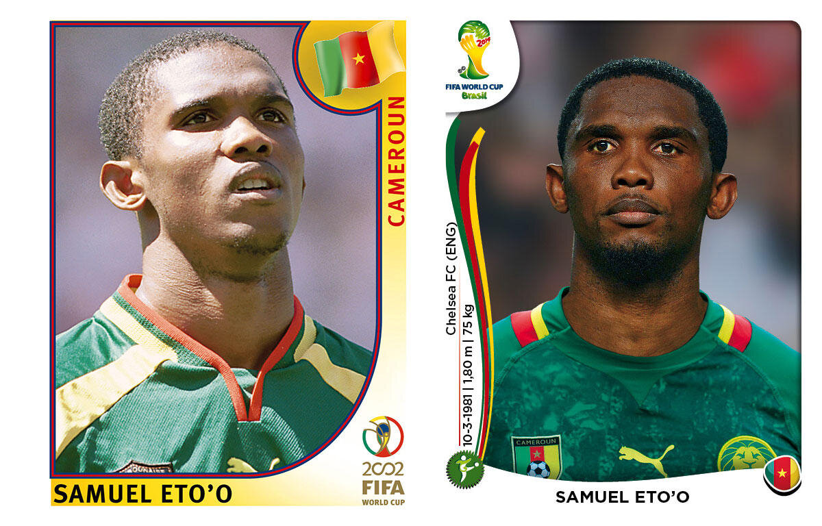 FOTO Atunci şi acum » Aşa arată cei mai mari fotbalişti ai planetei în stickerele Panini de la primul lor Mondial şi de la cel din Brazilia :D