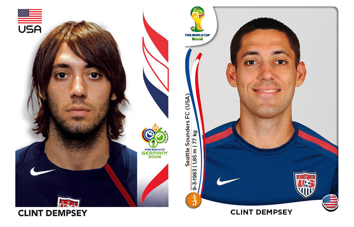 FOTO Atunci şi acum » Aşa arată cei mai mari fotbalişti ai planetei în stickerele Panini de la primul lor Mondial şi de la cel din Brazilia :D