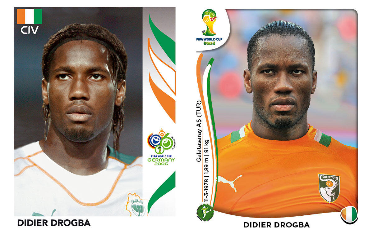 FOTO Atunci şi acum » Aşa arată cei mai mari fotbalişti ai planetei în stickerele Panini de la primul lor Mondial şi de la cel din Brazilia :D