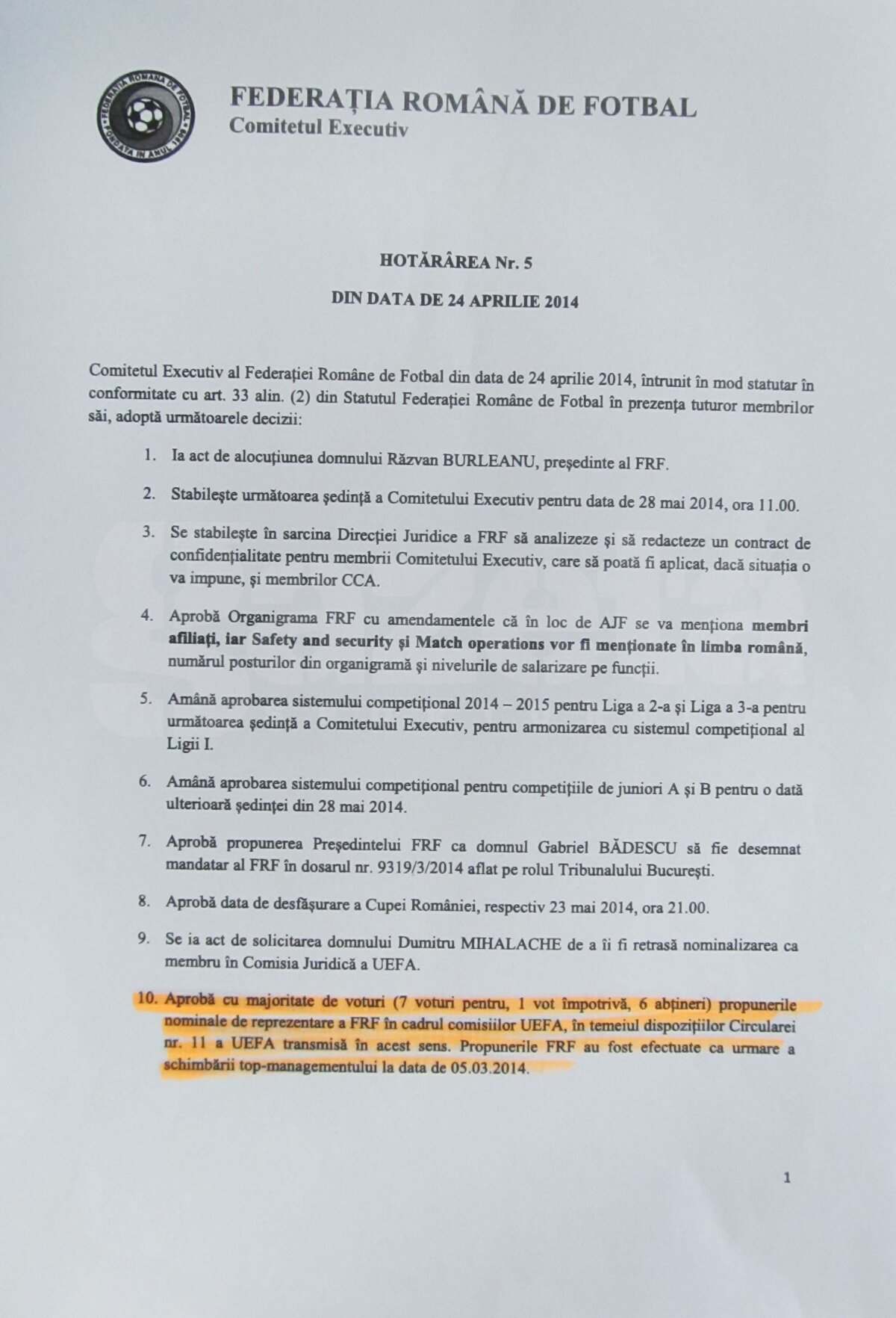 Documentele lui Didi Prodan » Cum contestă fostul jucător acţiunea FRF de a-l scoate de la UEFA