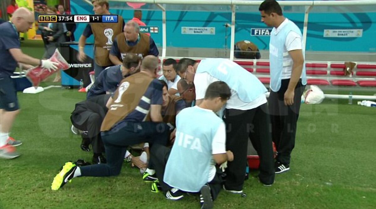 FOTO Accidentare stupidă la Manaus » Golul lui Daniel Sturridge a creat panică pe banca Angliei