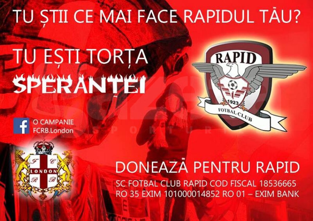 FOTO Campanie a unui rapidist care locuieşte în Londra pentru ajutarea clubului