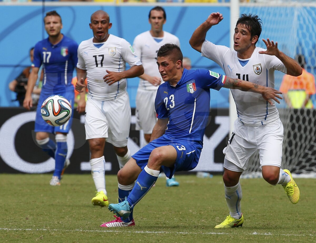 VIDEO + FOTO Uruguay - Italia 1-0 » "Squadra Azzurra" părăseşte competiţia încă din faza grupelor
