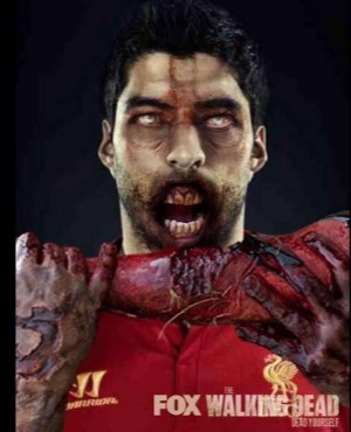 GALERIE FOTO Zombie, cîine sau rechin? » Cum a fost surprins Luis Suarez după lovitura de aseară
