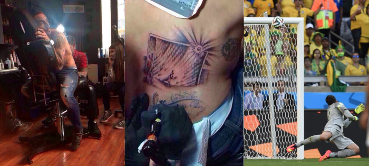 FOTO Este cel mai nebun tatuaj al unui fotbalist » Ghinionistul Mauricio Pinilla a luat o decizie bizară după eşecul cu Brazilia