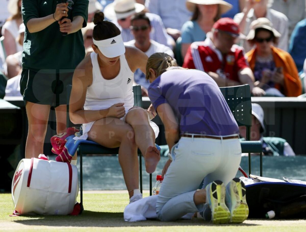 Gleznă lovită, întrerupere, prăbuşire » Simona Halep s-a oprit ieri în semifinalele de la Wimbledon