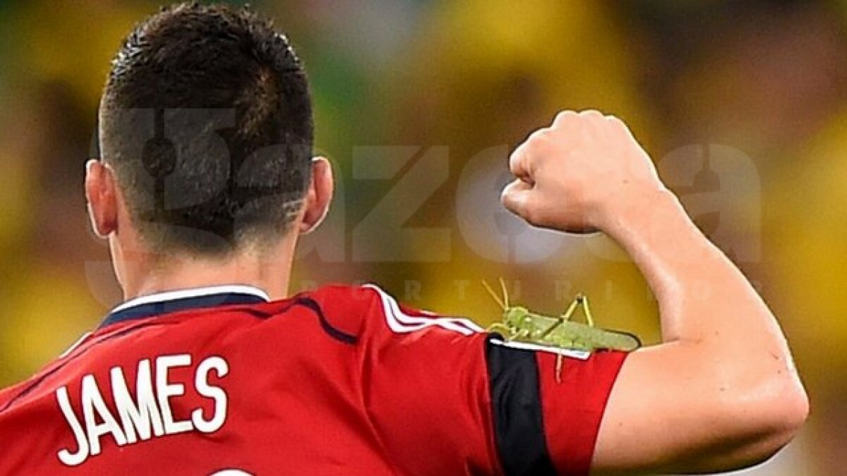 VIDEO+FOTO Imaginea care îţi dă fiori! » O insectă uriaşă s-a aşezat pe braţul lui James Rodriguez! :O