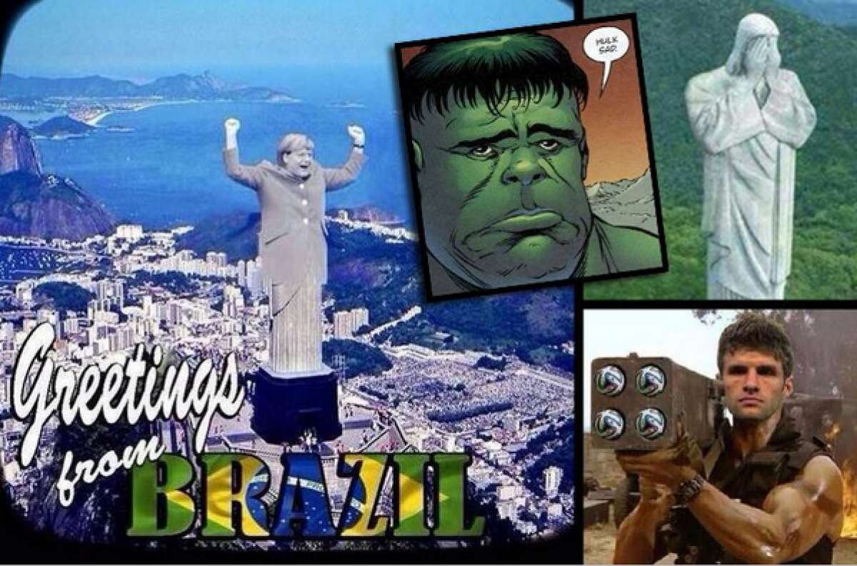 GALERIE FOTO 15 glume după măcelul de la Belo Horizonte » Statuia lui Iisus a fost înlocuită, iar drapelul Braziliei are alt design :)