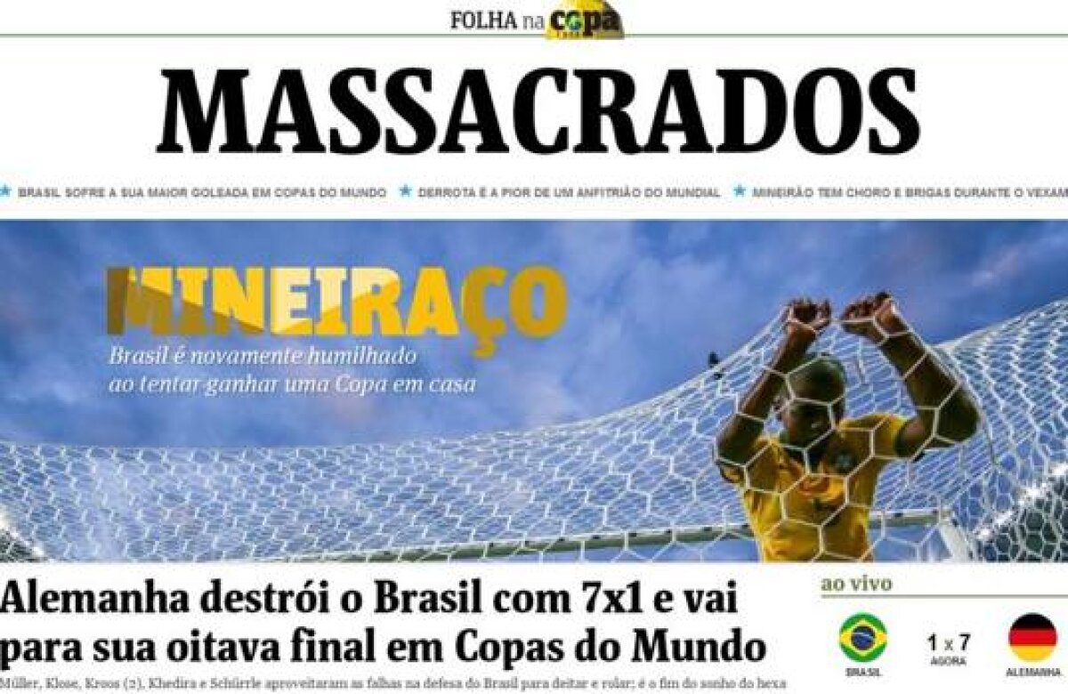 FOTO Dezastrul Braziliei a făcut înconjurul lumii! Principalele publicaţii au măturat pe jos cu "Selecao"