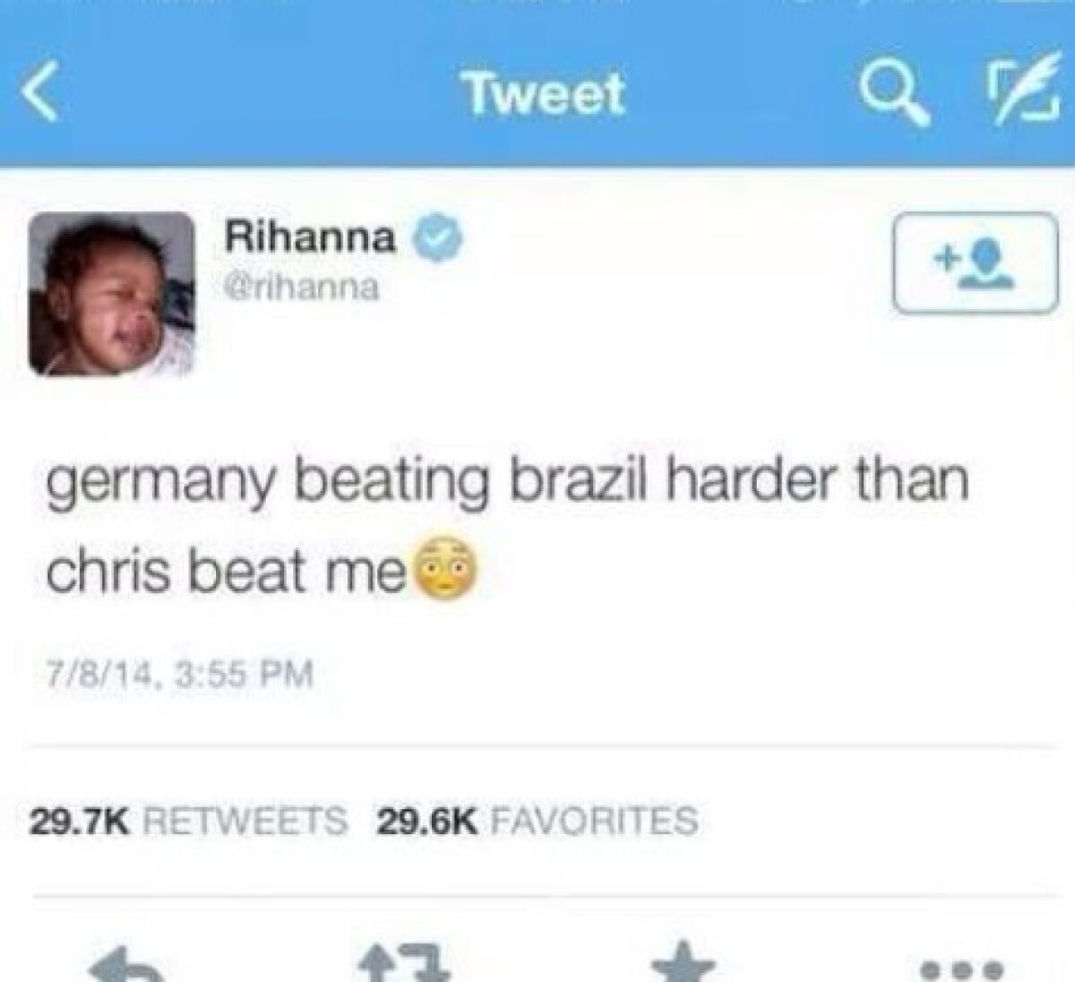 FAKE sau real? Şocant! Mesajul uluitor postat de Rihanna după înfrîngerea Braziliei! :O