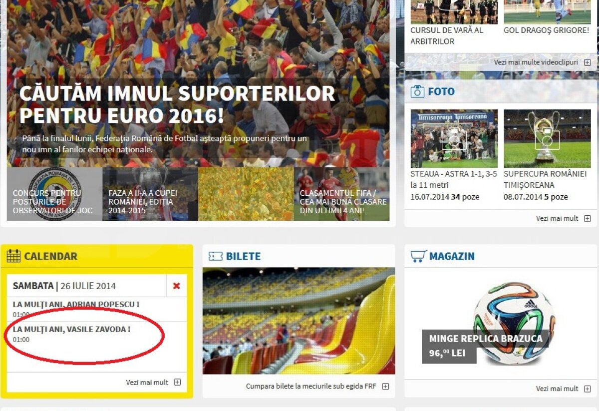 Gafă imensă a departamentului de comunicare al FRF » I-au urat "La mulţi ani" unui fotbalist decedat!