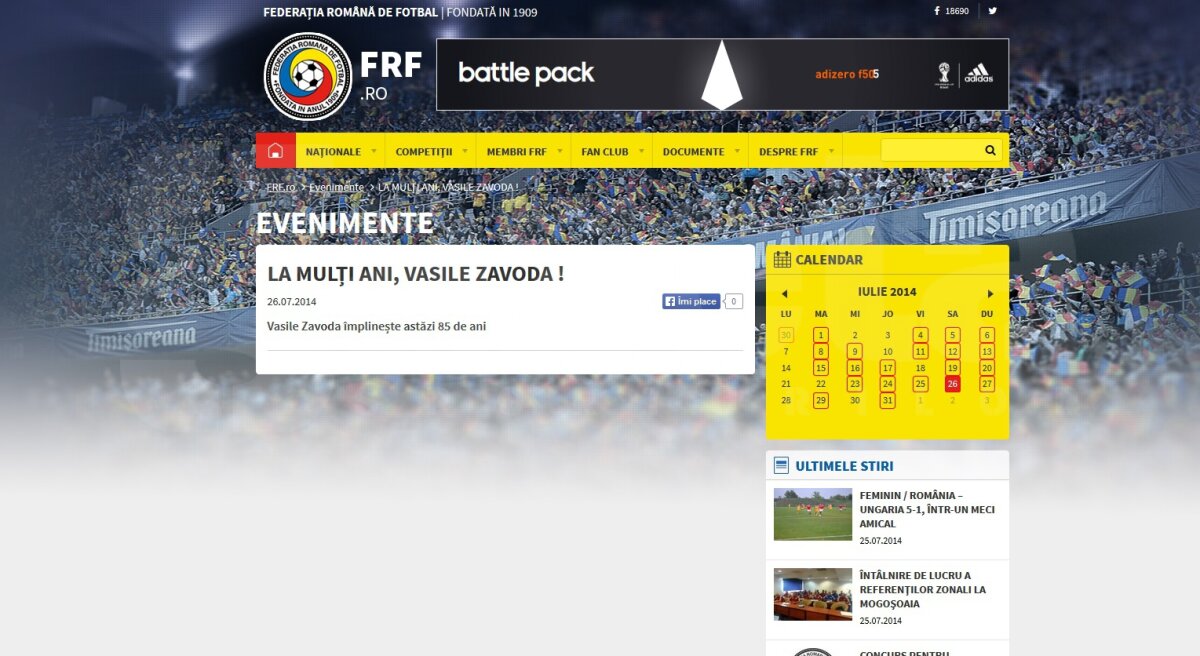 Gafă imensă a departamentului de comunicare al FRF » I-au urat "La mulţi ani" unui fotbalist decedat!