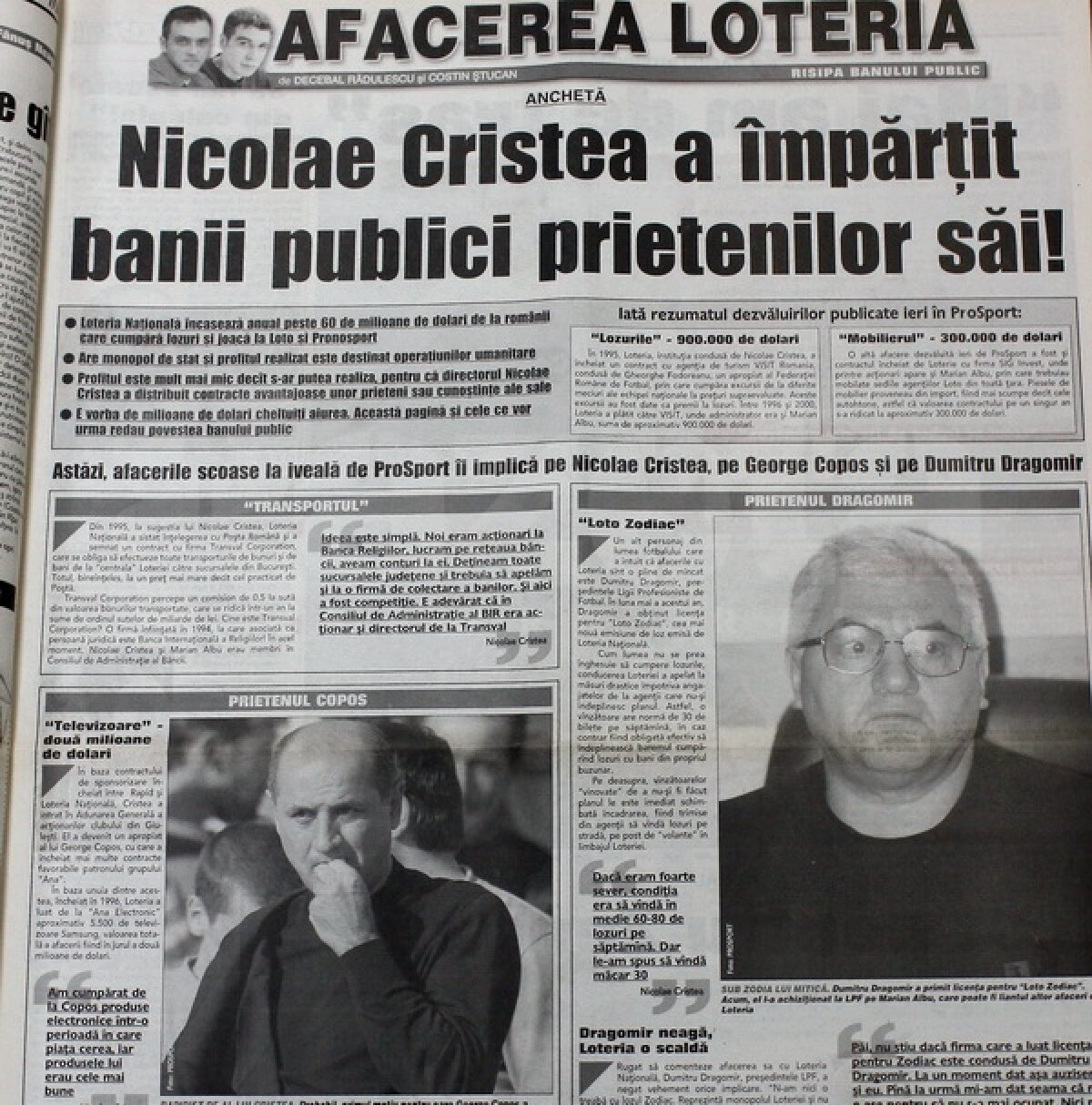 Nu rata AZI o ediţie specială a Gazetei Sporturilor » "Dosarul Loteria" nu e doar un succes al ziarului nostru, ci al întregii prese!