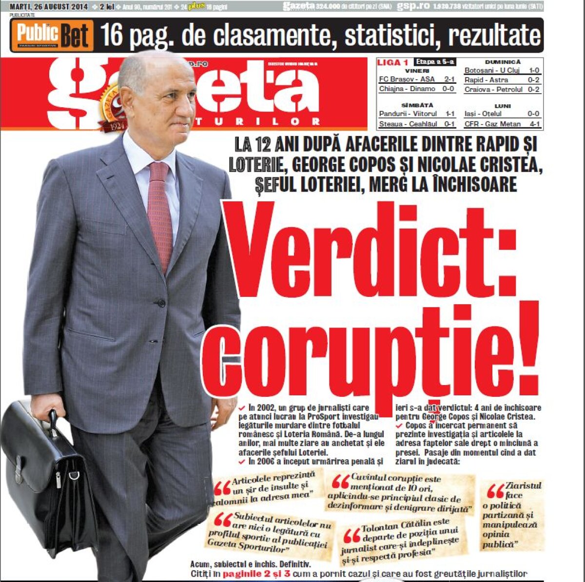 Nu rata AZI o ediţie specială a Gazetei Sporturilor » "Dosarul Loteria" nu e doar un succes al ziarului nostru, ci al întregii prese!