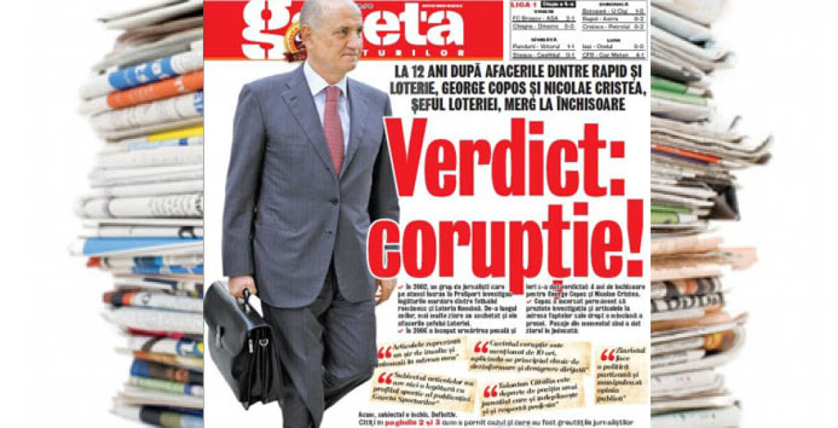 Nu rata AZI o ediţie specială a Gazetei Sporturilor » "Dosarul Loteria" nu e doar un succes al ziarului nostru, ci al întregii prese!